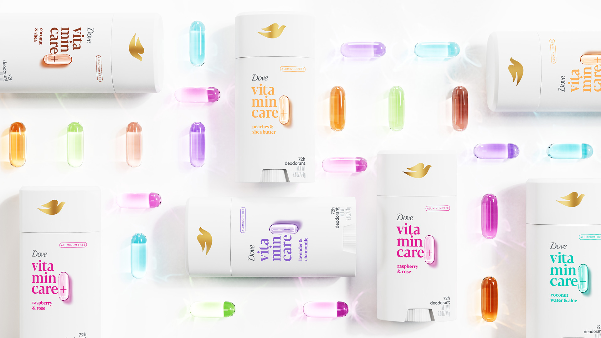 Dove’s Vitamin Care+ Gets Minimal, Colorful Packaging Courtesy of JDO