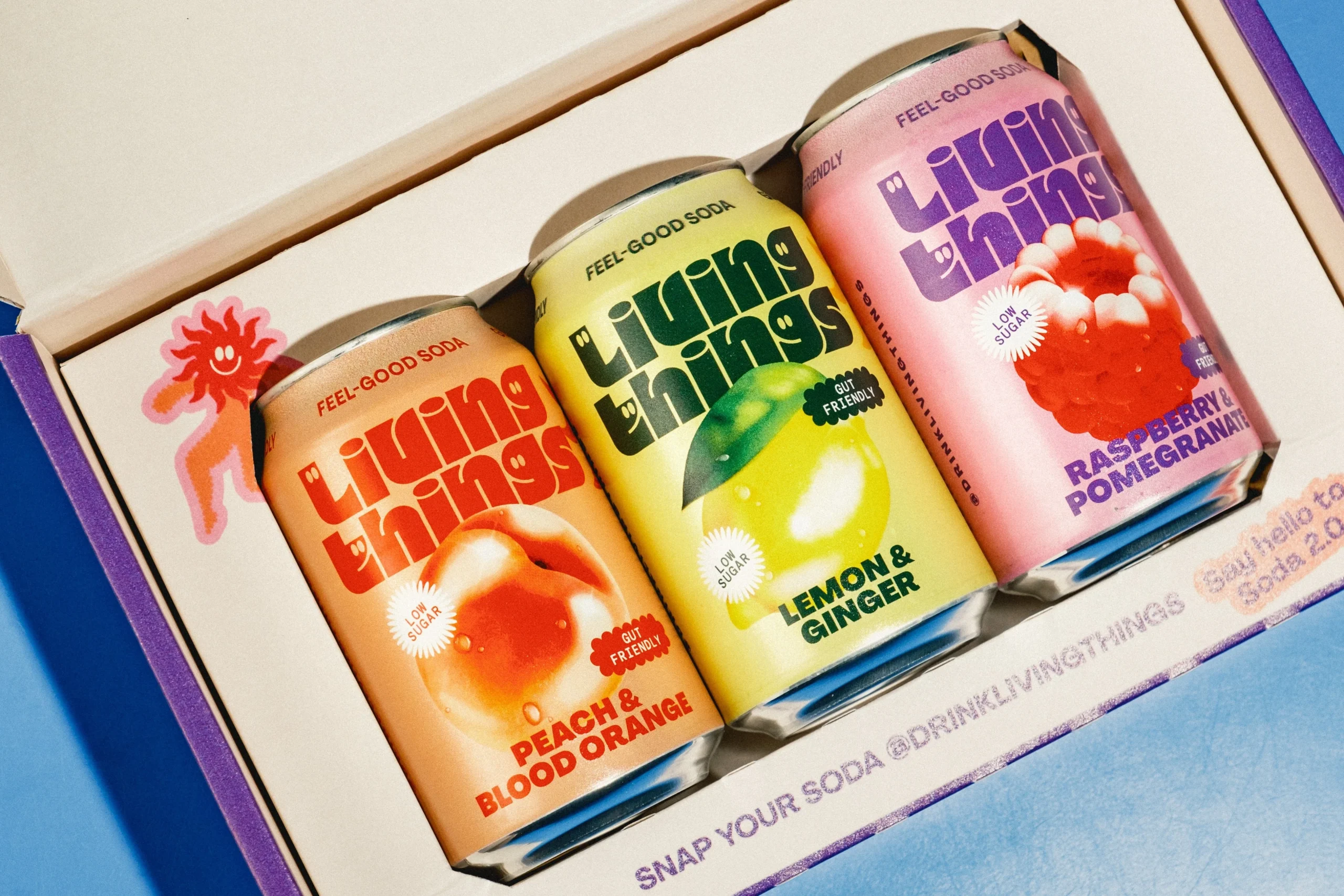 Studio Nari Brings Prebiotic Soda Living Things to Life With Fun, Trippy Design