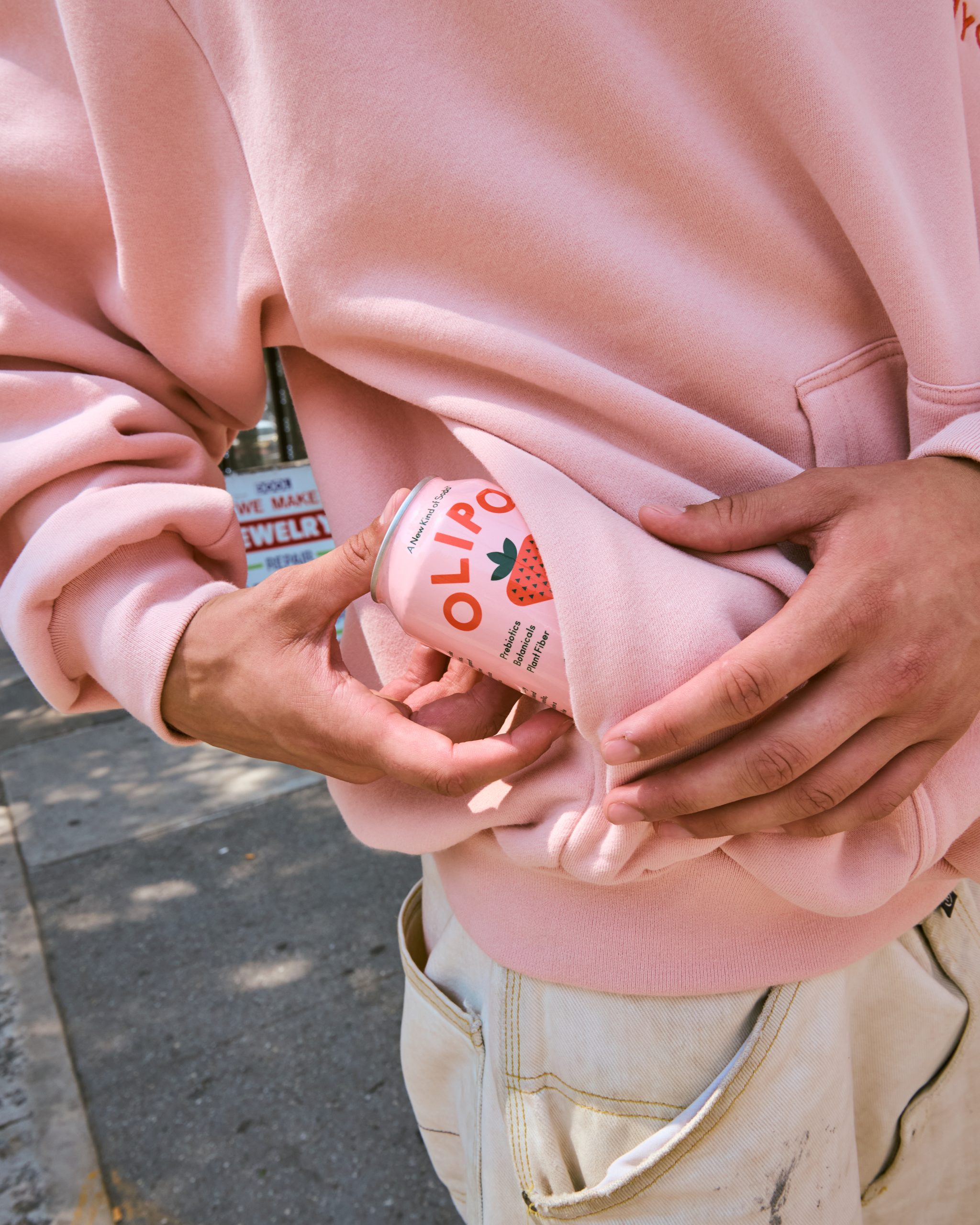 Sneak Your Own Olipop Soda Into the Movies With STAYCOOL-Designed Sweatshirt