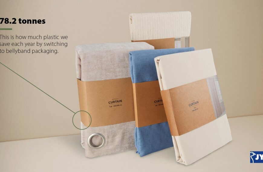 JYSK switches to cardboard bellybands for curtains