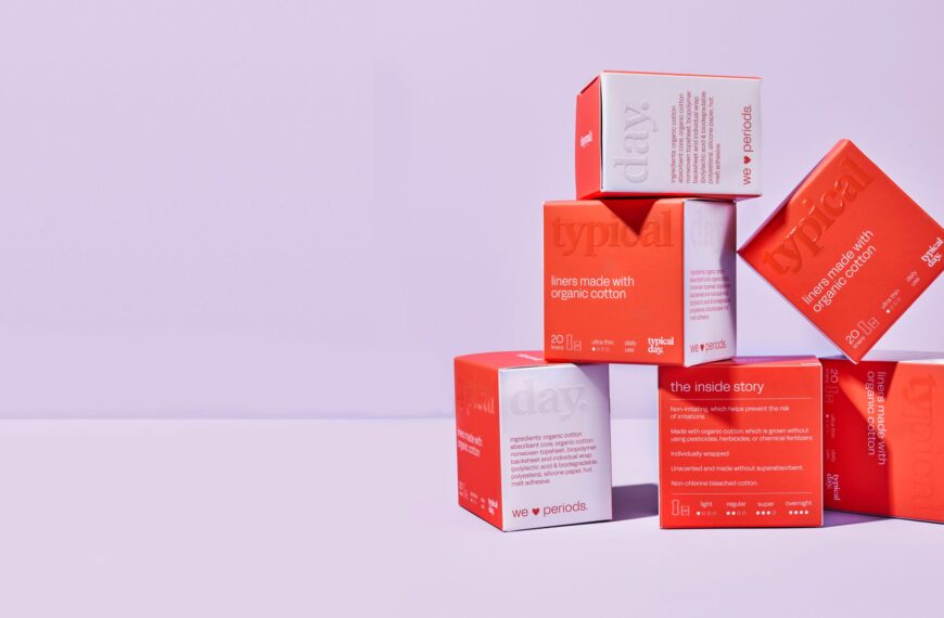 Typical Day Pantiliners’ Bright Red Packaging Leans Into the Humor of Periods