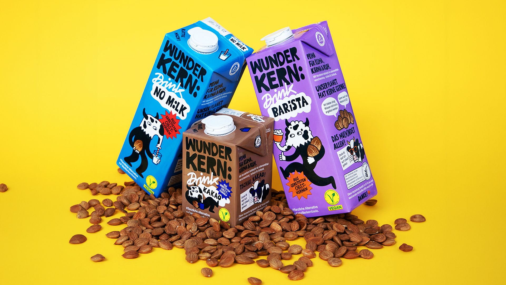 Rocket & Wink’s Nutty Take on Wunderkern’s Eye-Catching Packaging is Equal Parts Oatly and Adult Swim