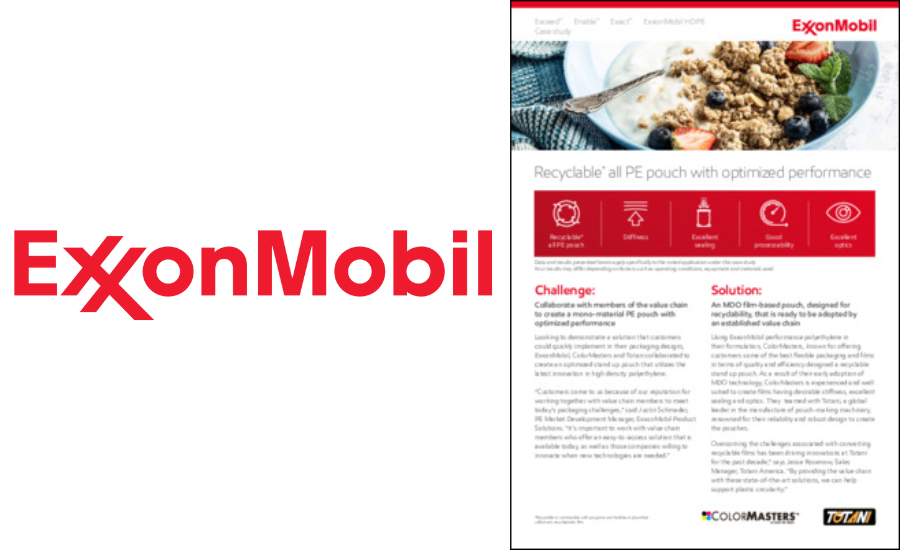 ExxonMobil Releases Case Study on Effort to Create All-PE Stand-Up Pouch