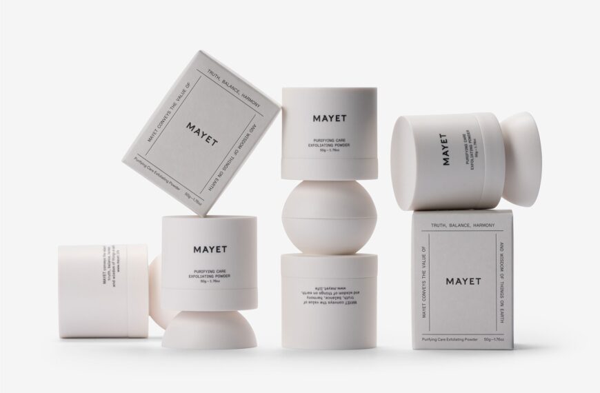 Skincare Brand Mayet Uses Architectural Columns To Symbolize Strength