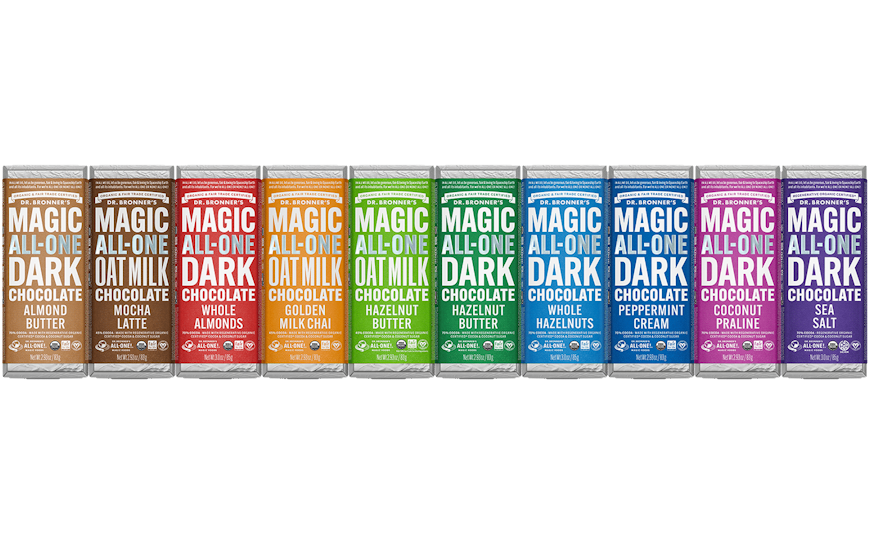 Dr. Bronner's debuts new look for chocolate bars