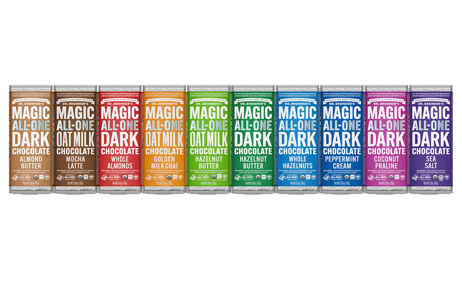 Dr. Bronner's debuts new look for chocolate bars