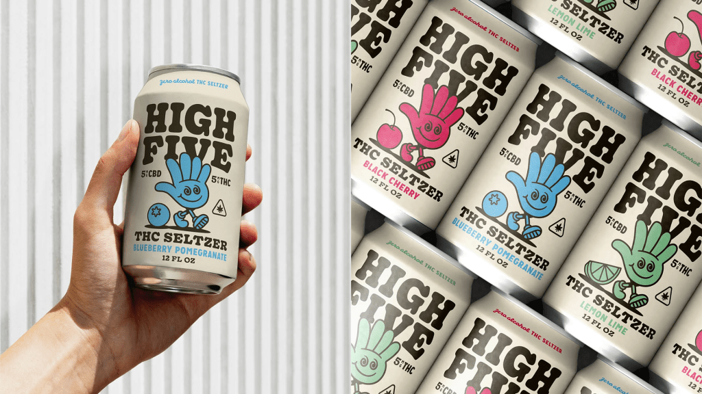 Helms Workshop’s Design For Cannabis RTD High Five Features A Fun Mascot