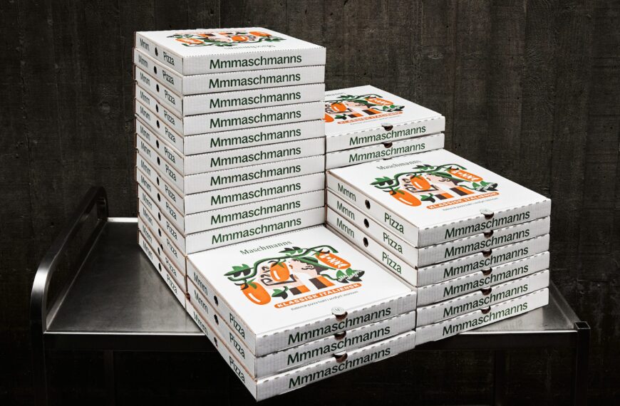 Olssøn Barbieri Delivers a Light and Airy Pizza Box for Maschmanns