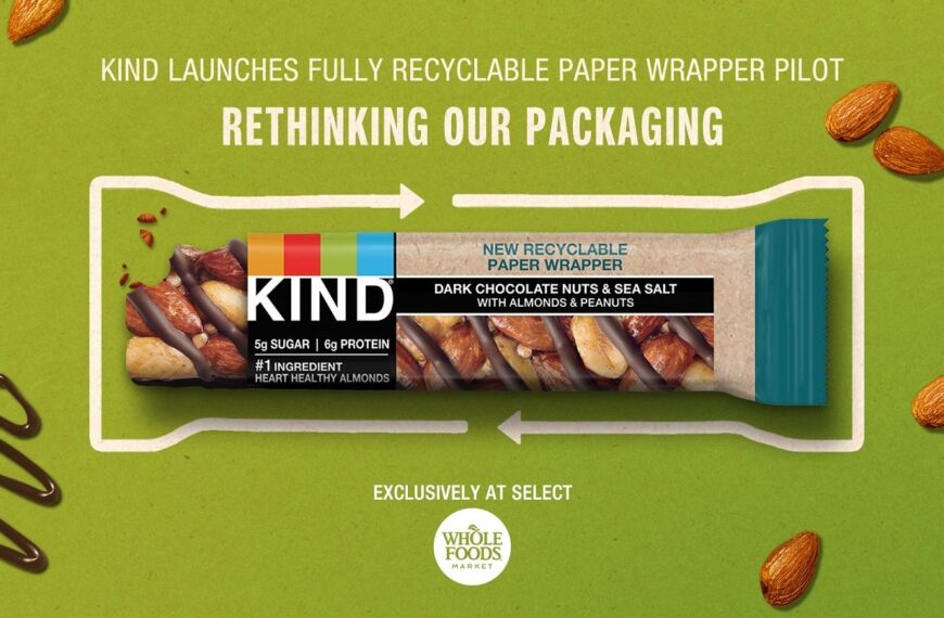 KIND pilots recyclable paper wrapper for snack bars in US