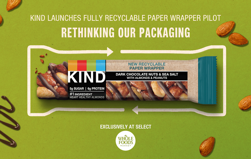 Kind launches fully recyclable paper wrapper