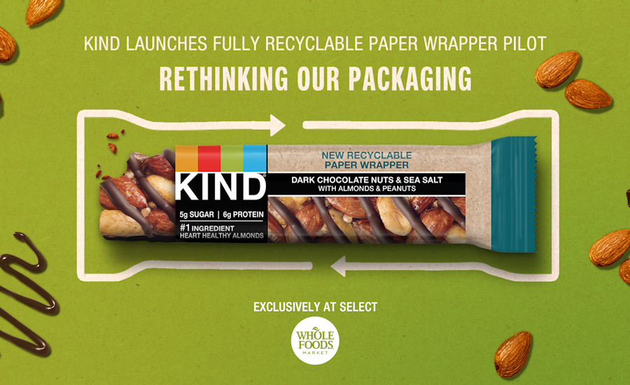 Kind launches fully recyclable paper wrapper