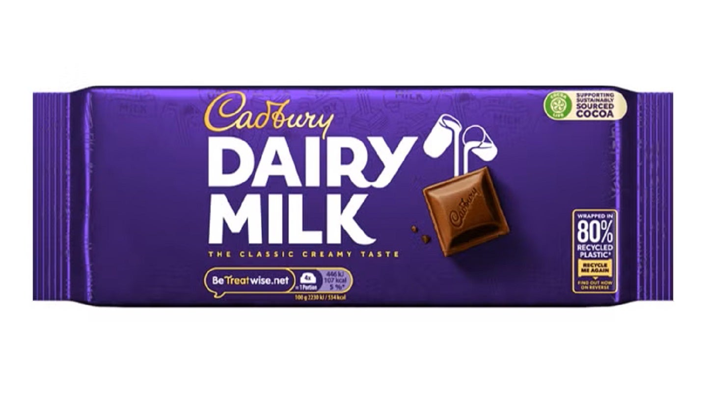 Cadbury transitions sharing bars to 80% recycled plastic packaging in UK region