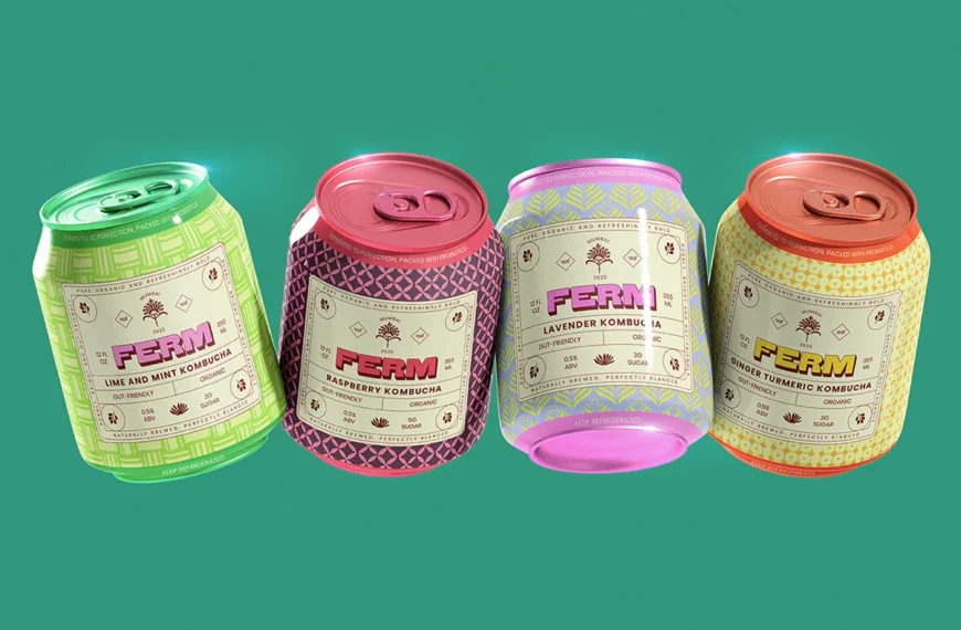 Ferm Kombucha’s Pattern-Packed Cans Make Fermentation More Fun
