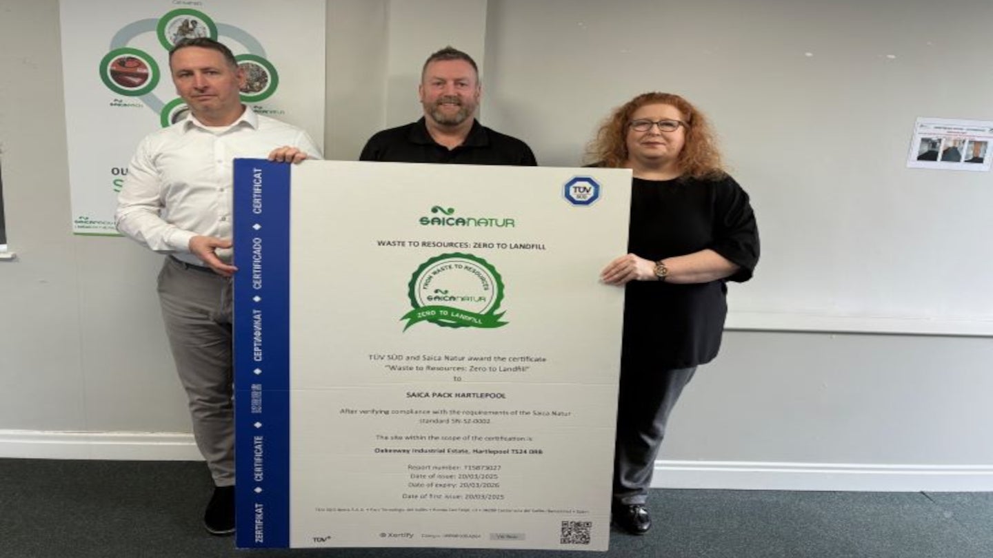 Saica Group’s Hartlepool plant in UK earns Zero to Landfill Certificate