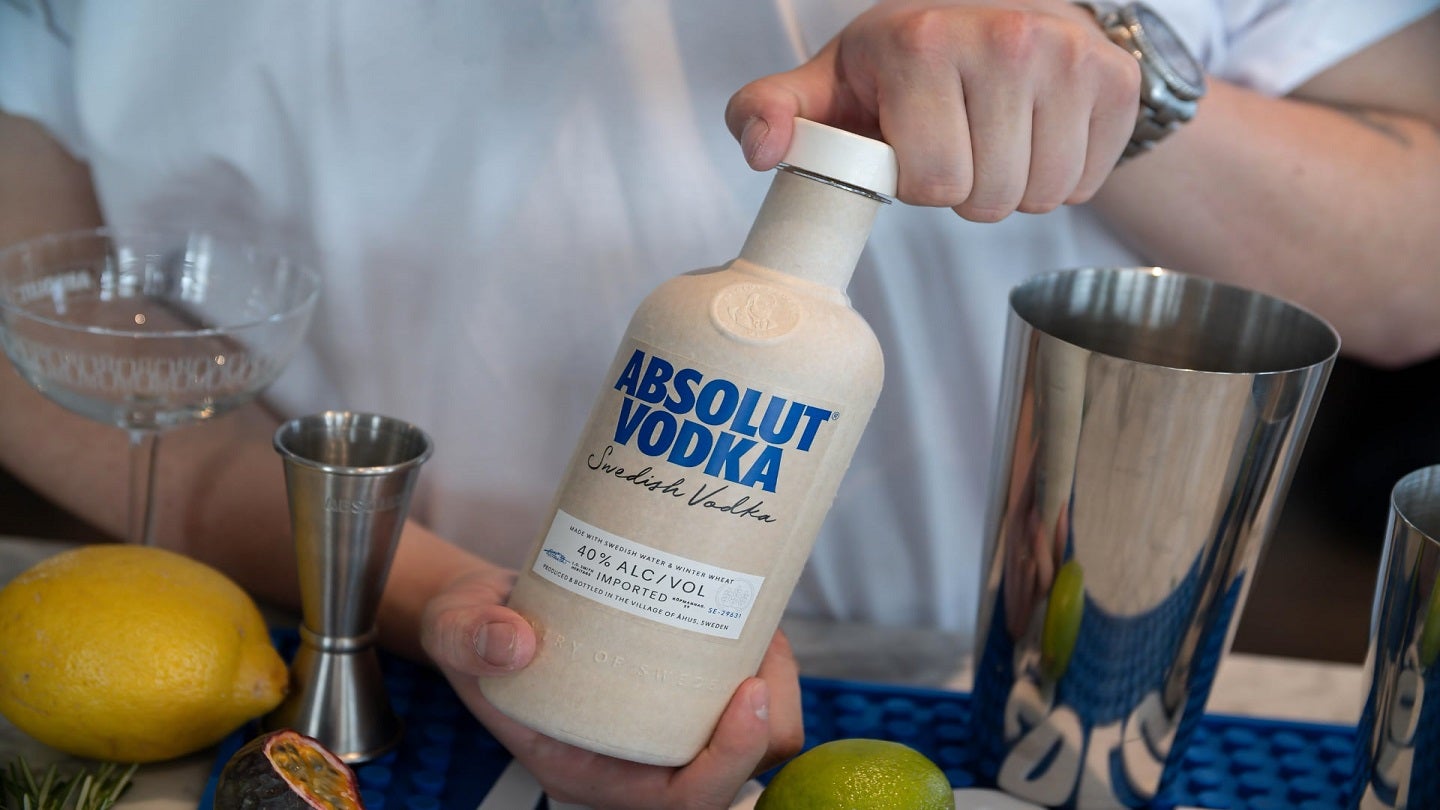 Absolut trials paper-based cap and bottle