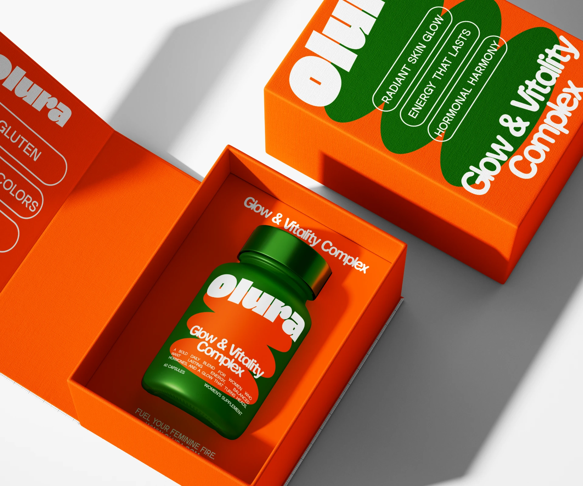 Olura’s Supplement Redesign by Yuliia Hrabynska Goes Loud