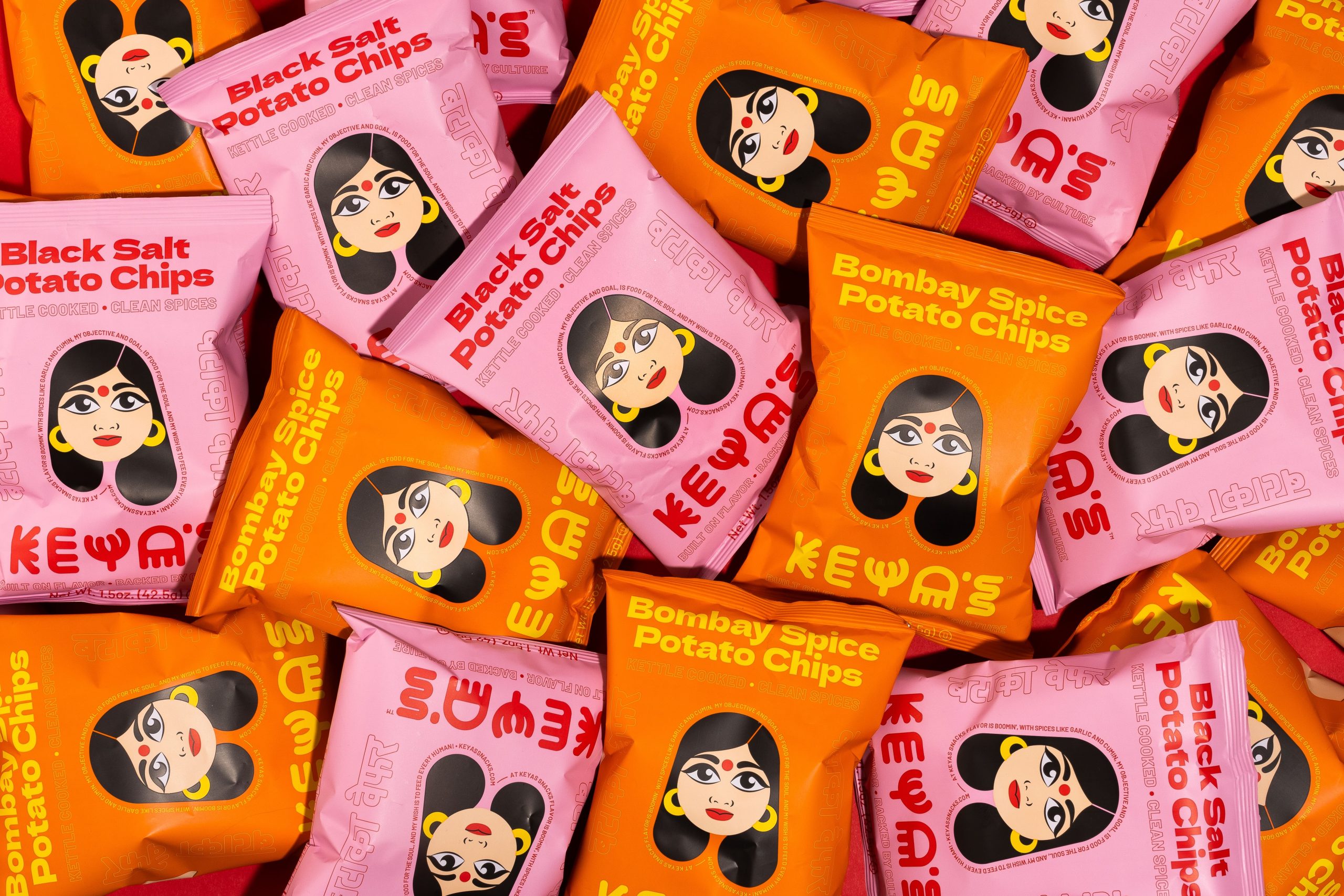 Keya’s Snacks Shouts in Hot Pink and Spice