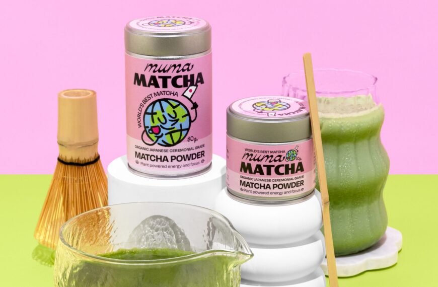 Muma Matcha Serves Up Playful Pink Packaging