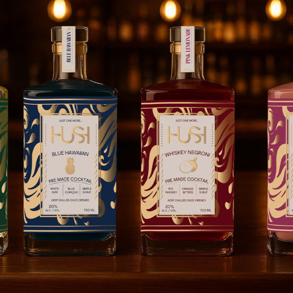 Hush Brings Cocktail Packaging Into Sharp Focus with Swirl-Driven Design