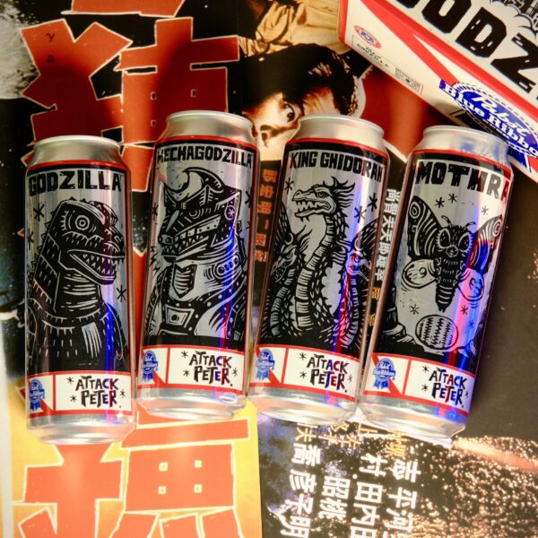Godzilla Comes Alive On PBR Cans With Artwork By Attack Peter