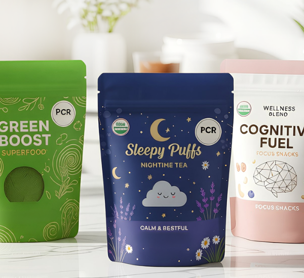 S-OneLP Launches 3.5mil Metallized PCR 36% Stand Up Pouch Web