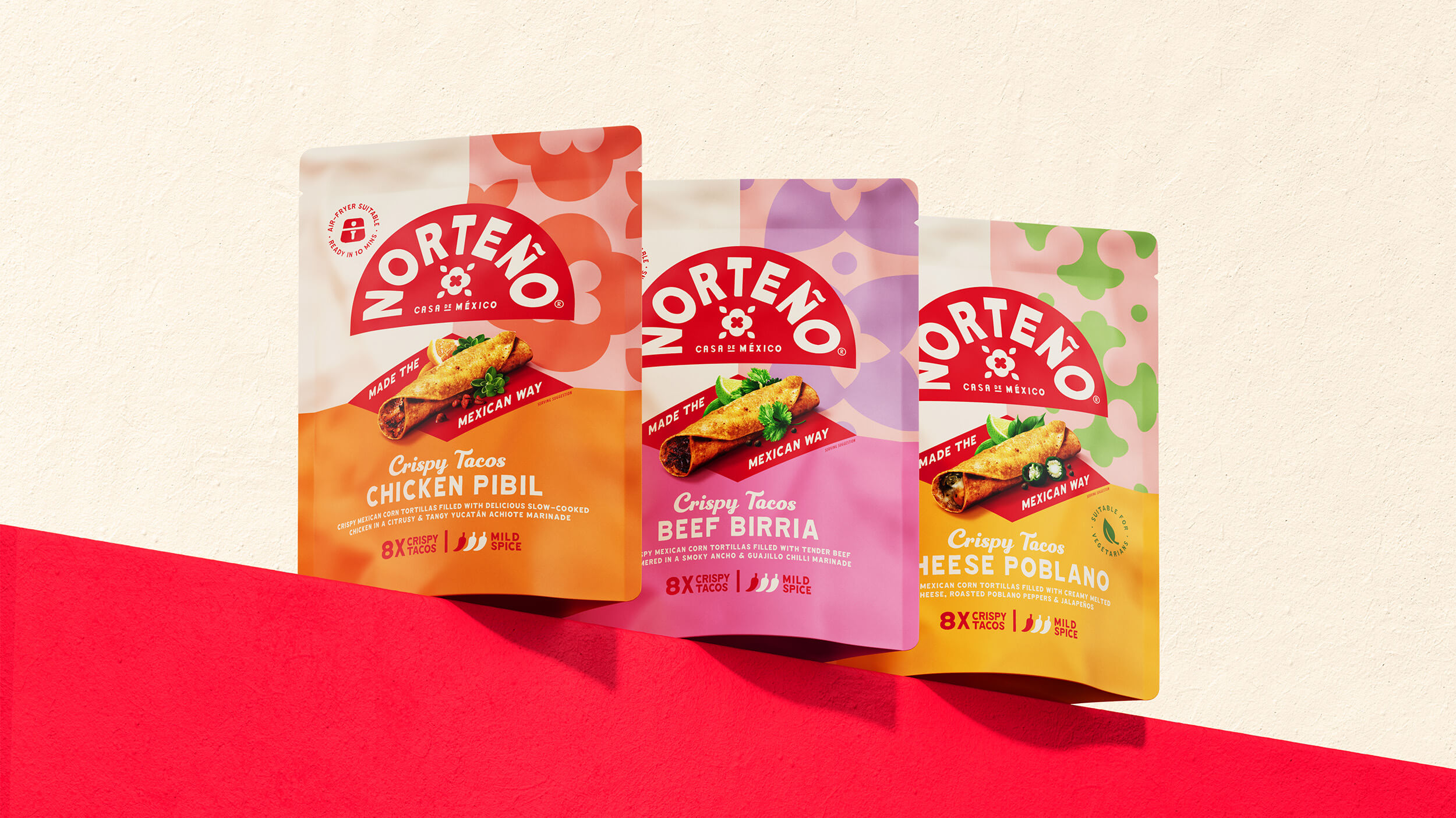 Norteño Brings Warmth into the Frozen Section With Inviting Taquitos Packaging