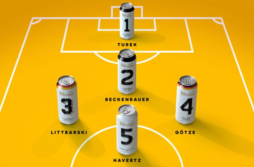 Derek&Eric Design Series Of Bitburger Cans Celebrating Germany’s World Cup Wins