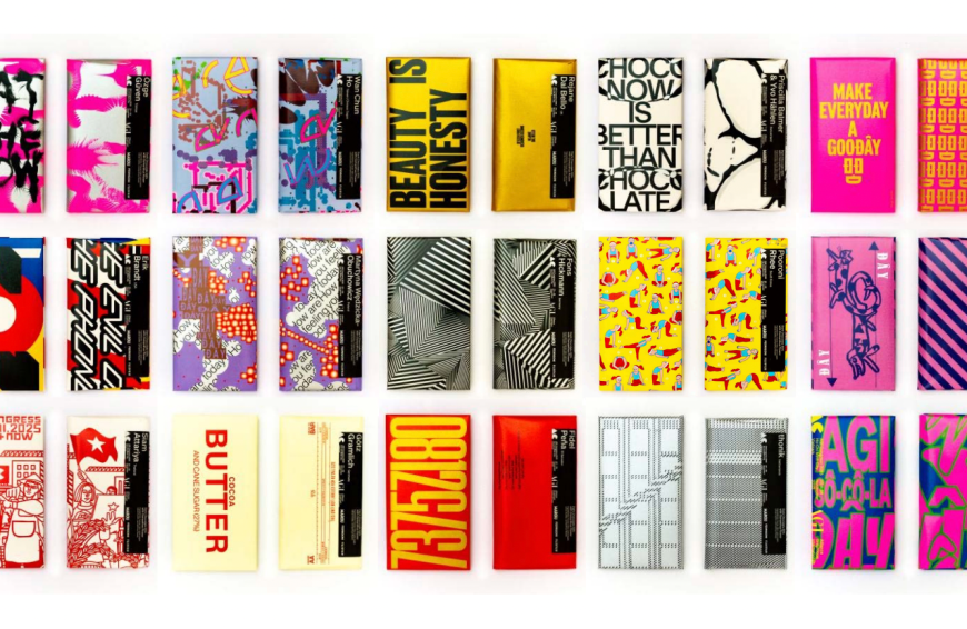 100 Top Designers Used Chocolate Bar Wrappers  as a Canvas for AGI Open 2025